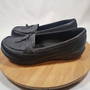Clarks Tassel Loafer Comfort Sneakers Shoes Women 9.5 Black